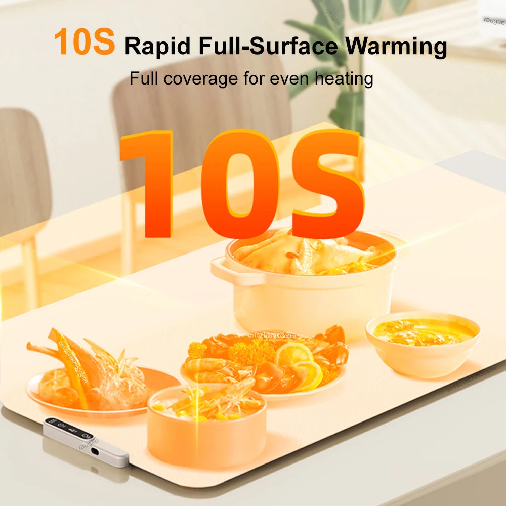 Electric Heating Plate Food Warmer Mat Silicone Dining Table Fast Warming Food Coffee Heater Tray Foldable Food Warming Plate